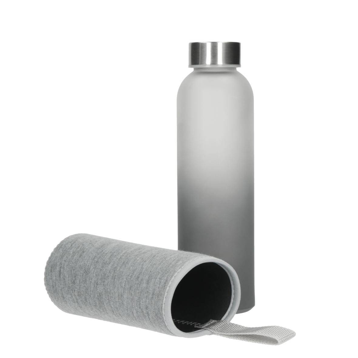 450 ml Wasserflasche "Iced" aus Glas mit Hülle inkl. Deckel