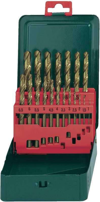 Metabo HSS Metall-Spiralbohrer-Set 19teilig 627156000 TiN DIN 338 Zylinderschaft 1 Set (627156000)