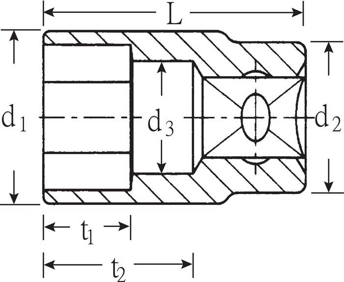 Steckschlüsseleinsatz 456 19 3/8 Zoll 6 kant SW 19mm L.32mm STAHLWILLE
