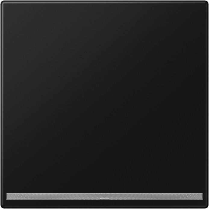 Ein schwarzes Quadrat mit glänzender Oberfläche und einer dezenten Linie nahe der unteren Kante.