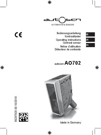 Kontrastsensor - AO702 - autosen