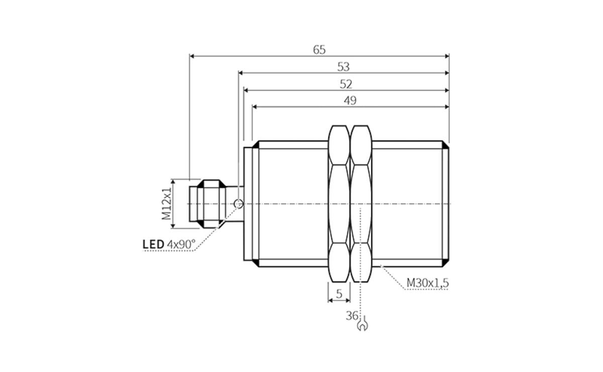 Induktiver Sensor M30 mit IO-Link IP69K - AI405 - autosen