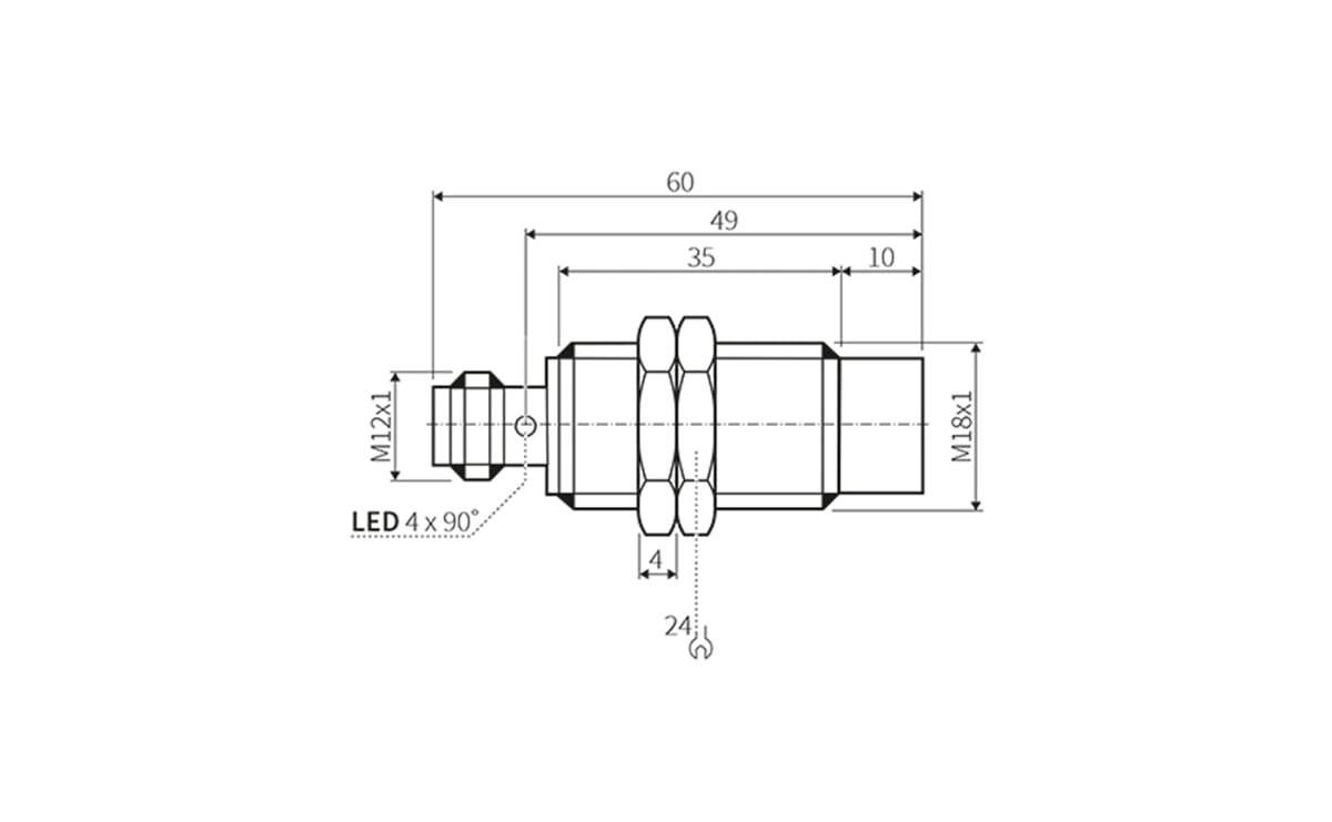 Induktiver Sensor M18 mit IO-Link IP69K - AI404 - autosen