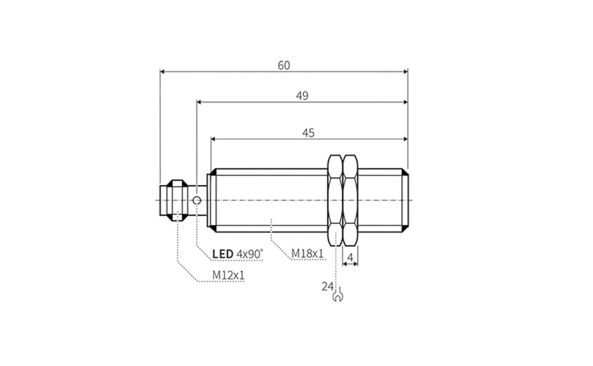 Drehzahlsensor mit IO-Link - M18x1 - M12,Kontakte vergoldet,4-Polig - AR002 - autosen