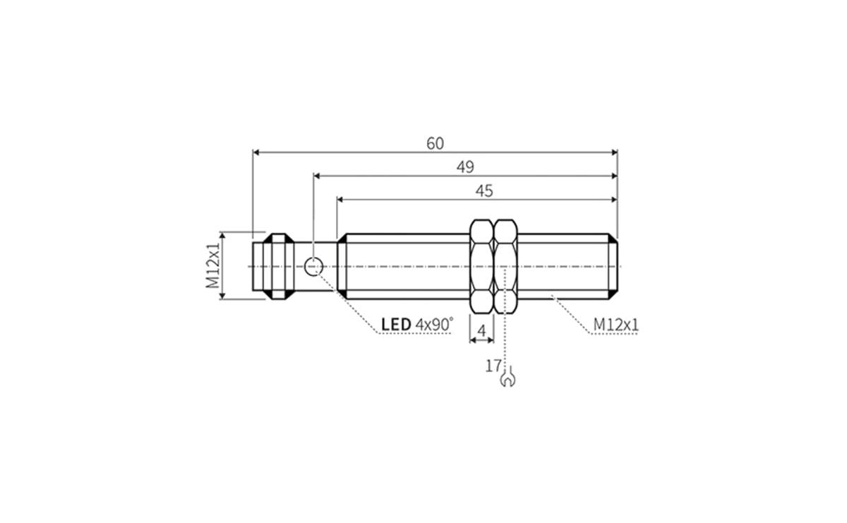 Drehzahlsensor mit IO-Link - M12x1 - M12,Kontakte vergoldet,4-Polig - AR004 - autosen