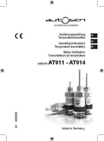 Temperaturtransmitter PT1000 G1/4A -20…120°C - AT011 - autosen