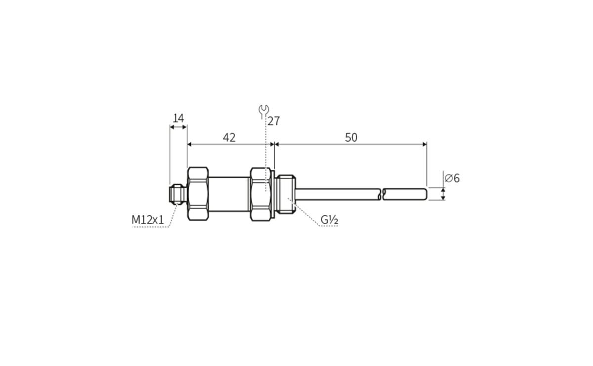 Temperaturtransmitter PT1000 G1/2A -20…120°C - Außengewinde,G 1/2 - AT014 - autosen