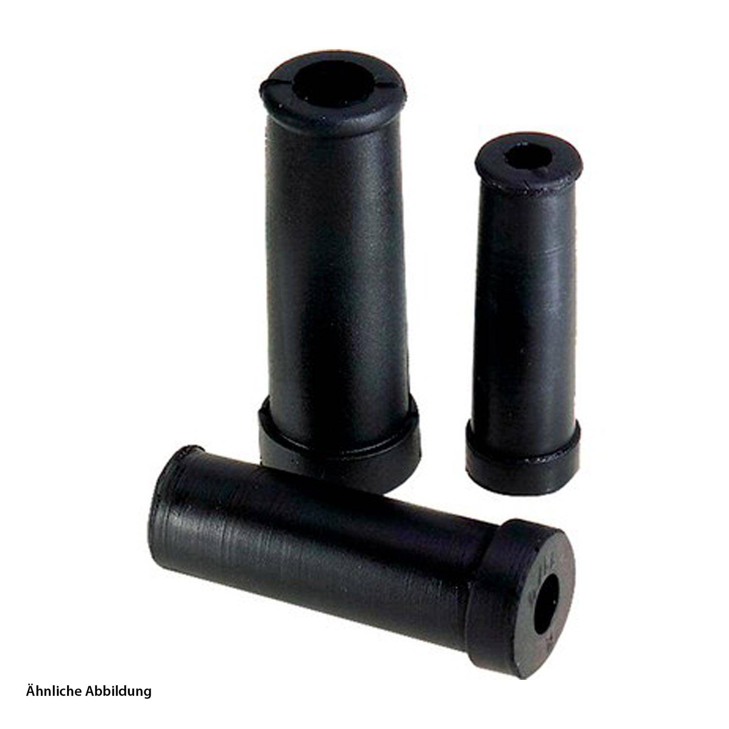 Ein schwarzer zylindrischer Stecker. Ähnliches Beispiel.