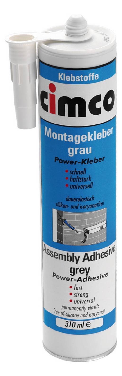 1St. Cimco Montagekleber 151154 Weiss 310ml