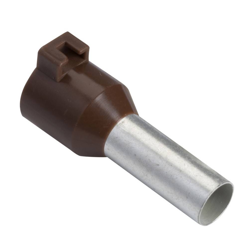 Ein brauner Plastikaufsatz mit einer metallichen Rohrverlängerung, wahrscheinlich verwendet, um Luftstrom oder Flüssigkeiten in eine bestimmte Richtung zu lenken.