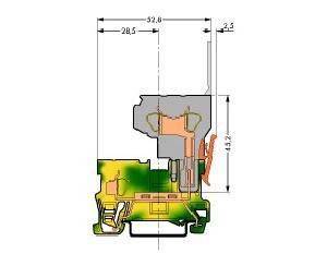 Eine technische Zeichnung, die einen Querschnitt eines Fensterprofils mit Maßangaben zeigt: Breite 52,8 mm, Höhe 43,2 mm, Dicke 28,5 mm.