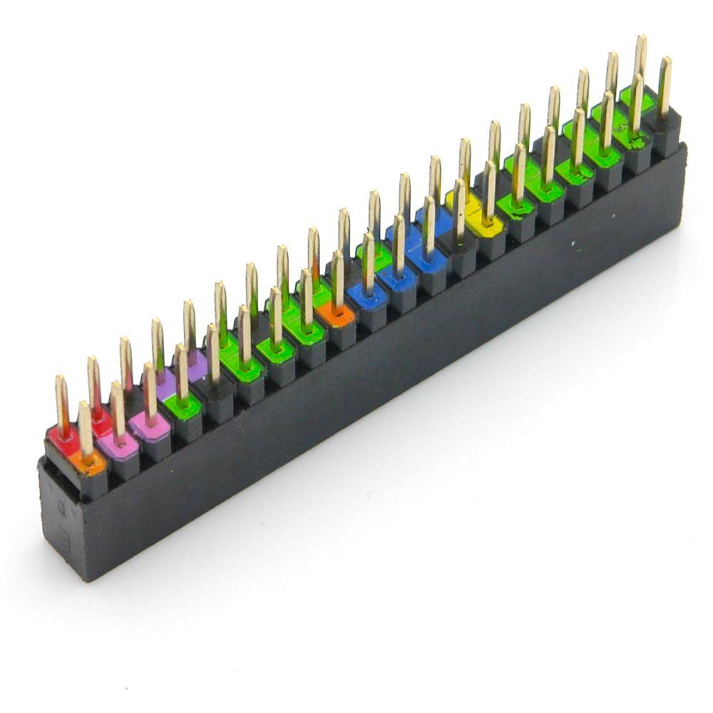 40 Pin GPIO Stacking Header für Raspberry Pi, farbig kodiert, 6,2mm