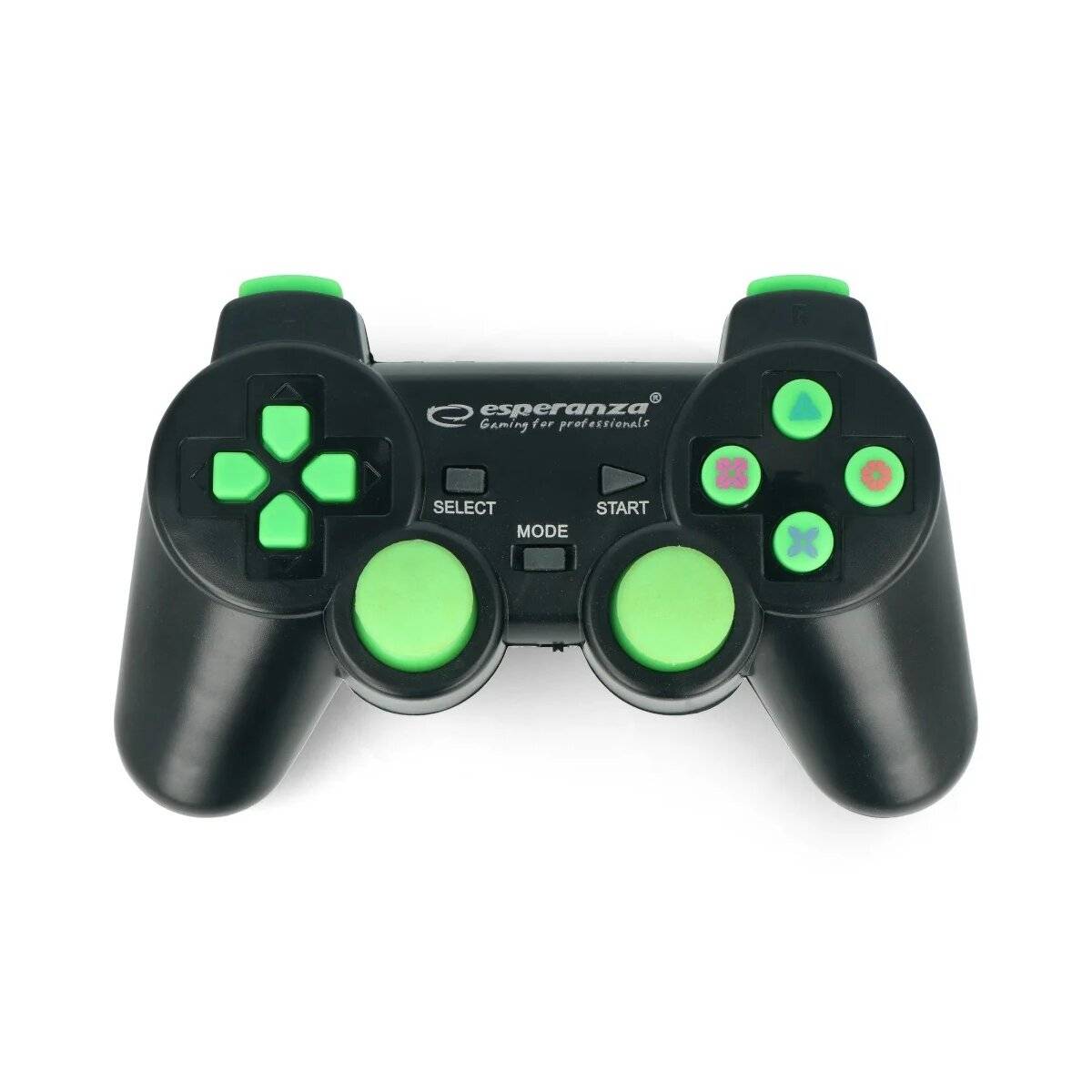 Gamepad Gladiator Esperanza Controller Gaming-Controller für Computer + PlayStation Schwarz-Grün
