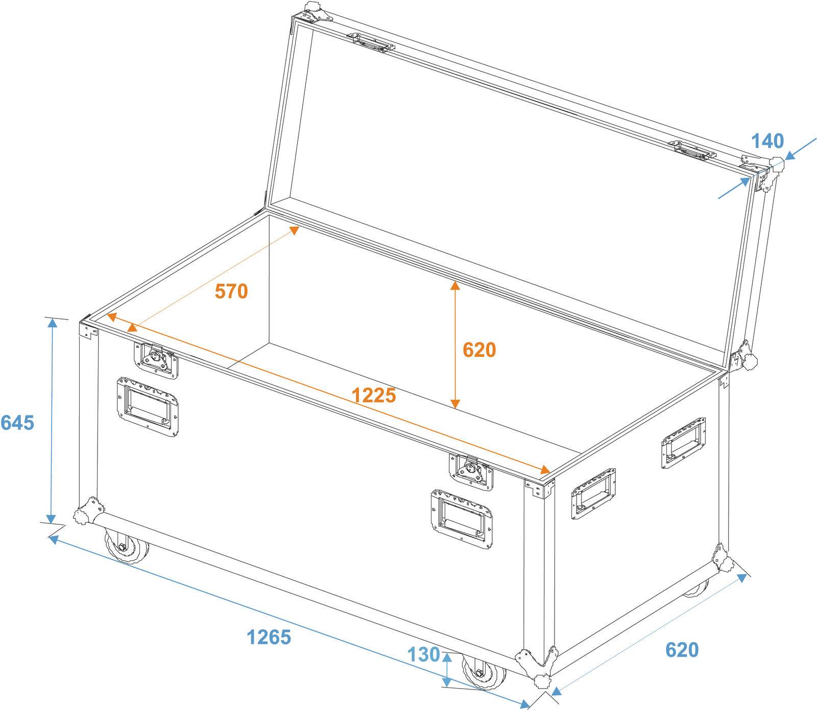 ROADINGER Universal-Tour-Case 120cm mit Rollen Profi