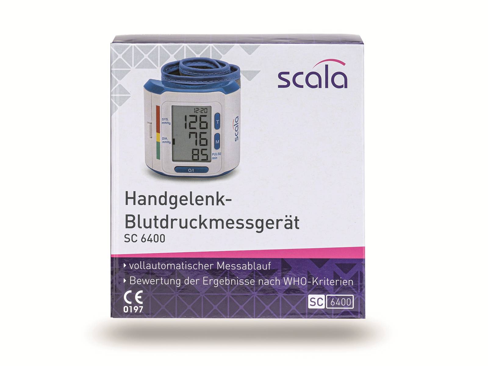 SCALA Handgelenk-Blutdruckmessgerät SC 6400, weiß/blau