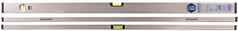 Magnet-Wasserwaage Level 6 M silberfarbig eloxiert 37124200 Länge 200 cm