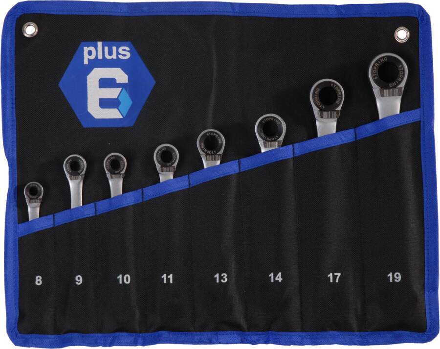Ratschen-Ringmaulschlüsselsatz 4100102 SW 8, 9, 10, 11, 13, 14, 17, 19 mm Ausführung 8 tlg. Typ mit Stoppring