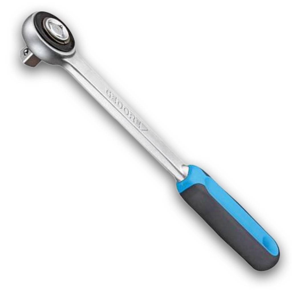 Zahnradknarre 1/2" mit DurchsteckvierkantAusführungDIN 3122 C 12,5 ISO 1174, mit rundem Kopf und Kugelarretierung.Eigenschaften 1993 Z-94 Zahn