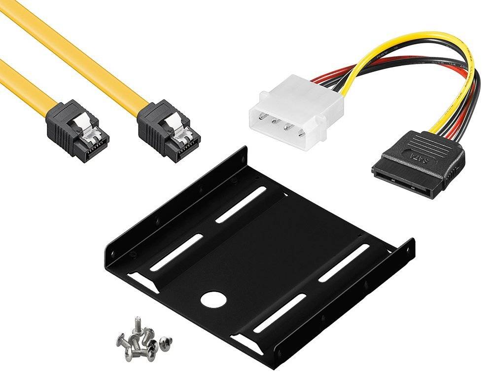 baytronic SSD Einbau-Kit für interne SSD/HDD inkl. Einbaurahmen für 6,4 cm inkl. SATA 3 Kabel 0,5 m