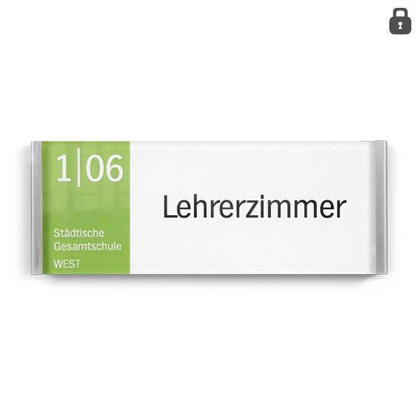 LITE Türschild, aus Acrylglas u. Edelstahl, Größe:15,2 x 6,1 x 0,7 cm