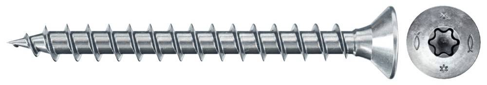 Eine Nahaufnahme einer glänzenden Metallschraube, die deren geriffelte Gewindezüge zeigt.