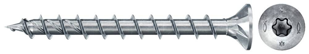 Eine Nahaufnahme einer metallischen Schraube mit einer Gewindehelix, die ihre glänzende, glatte Oberfläche und präzise Spiralstruktur hervorhebt.