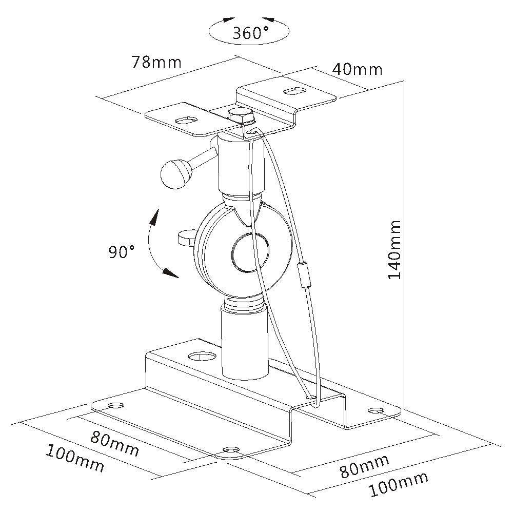 My Wall Wandhalter für Lautsprecher Belastung bis 15 kg, Wandabstand: 140 mm