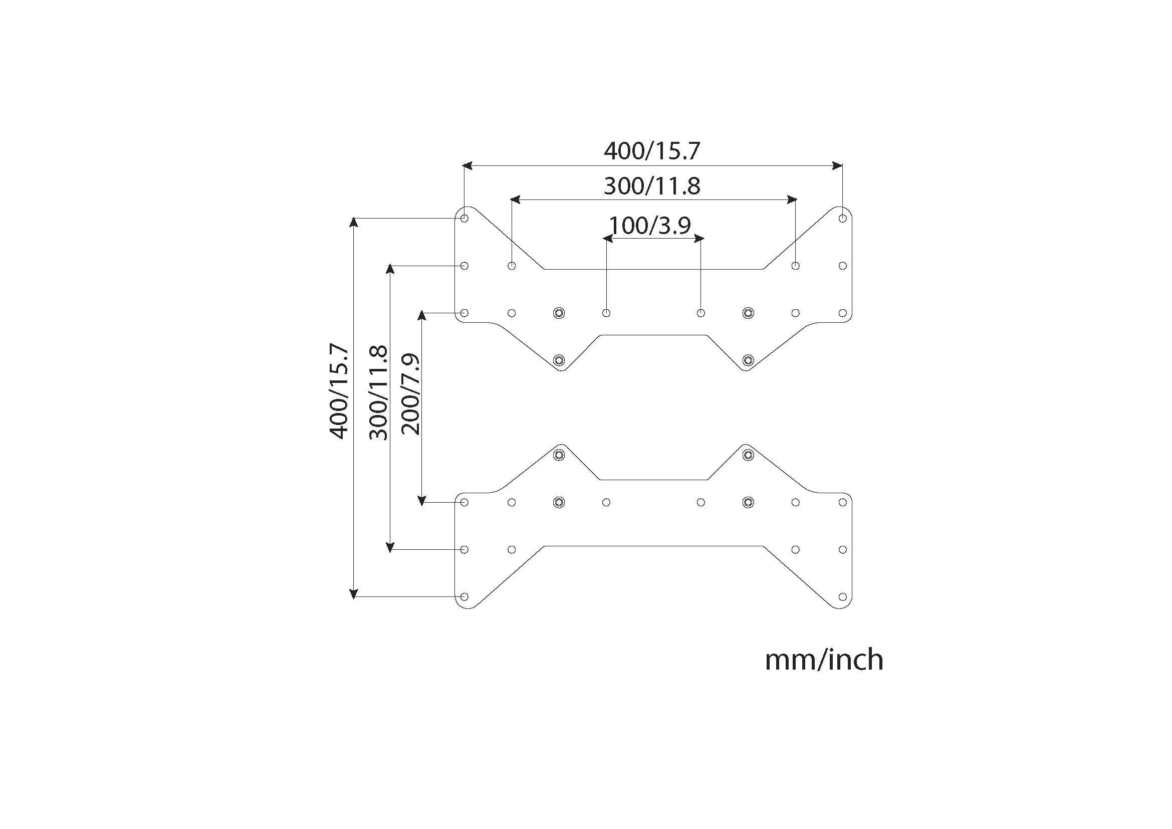 My Wall VESA Adapter adaptiert VESA 200 auf bis zu VESA 400 schwarz