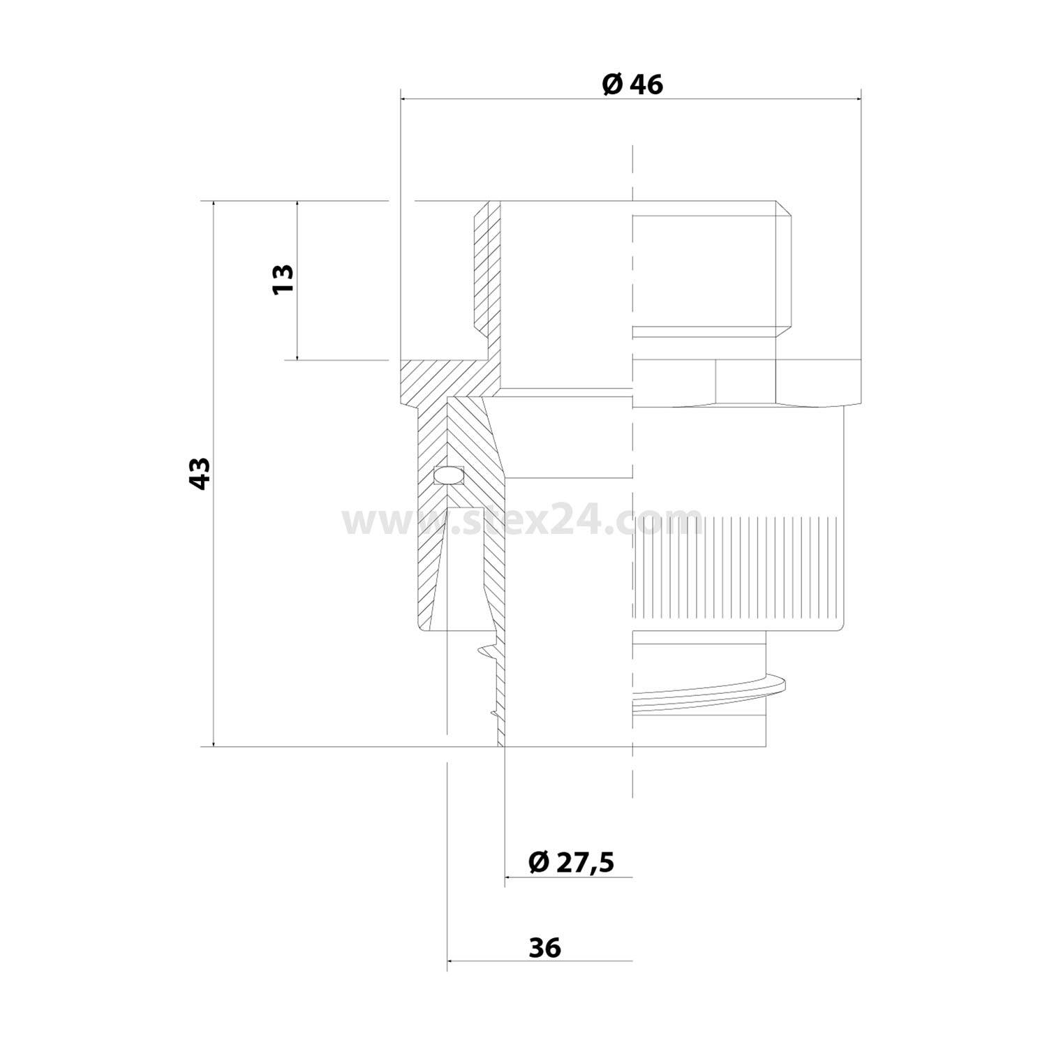 FLEXA LI-M kl. Packung 2 Stk. Metallverschraubung gerade Gewinde M32x1,5 für Schlauch-Außendurchmesser 36,0mm für