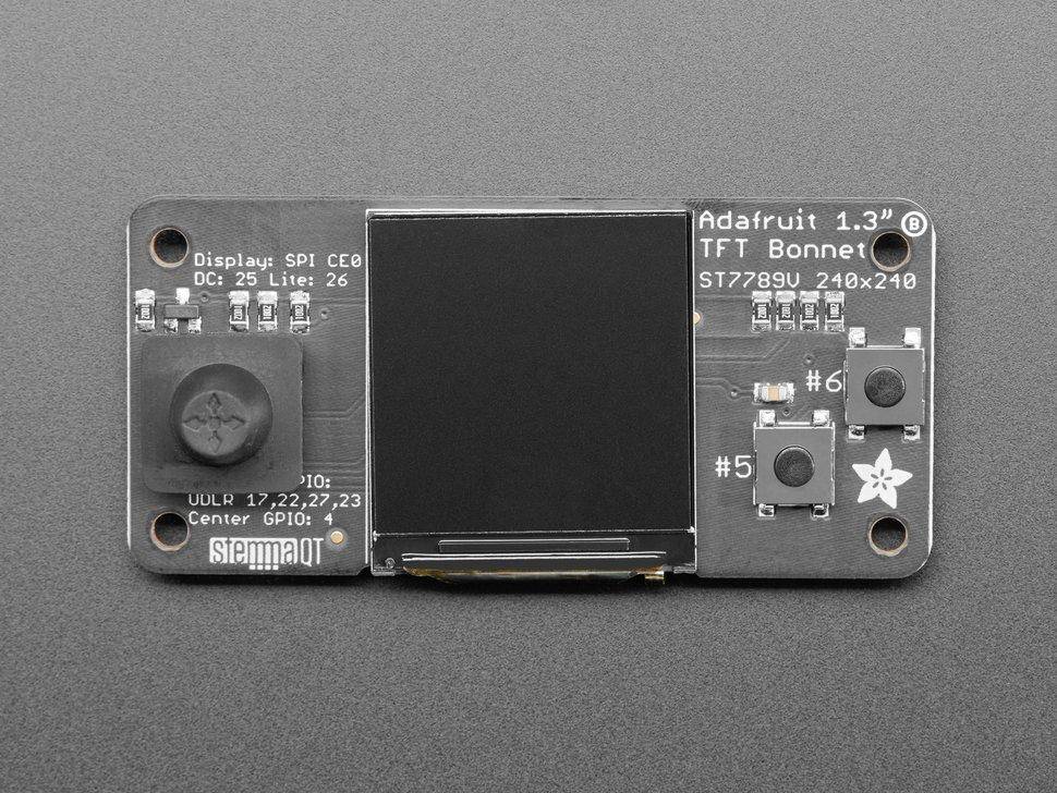 Adafruit 1.3" Farb TFT Display Bonnet für Raspberry Pi
