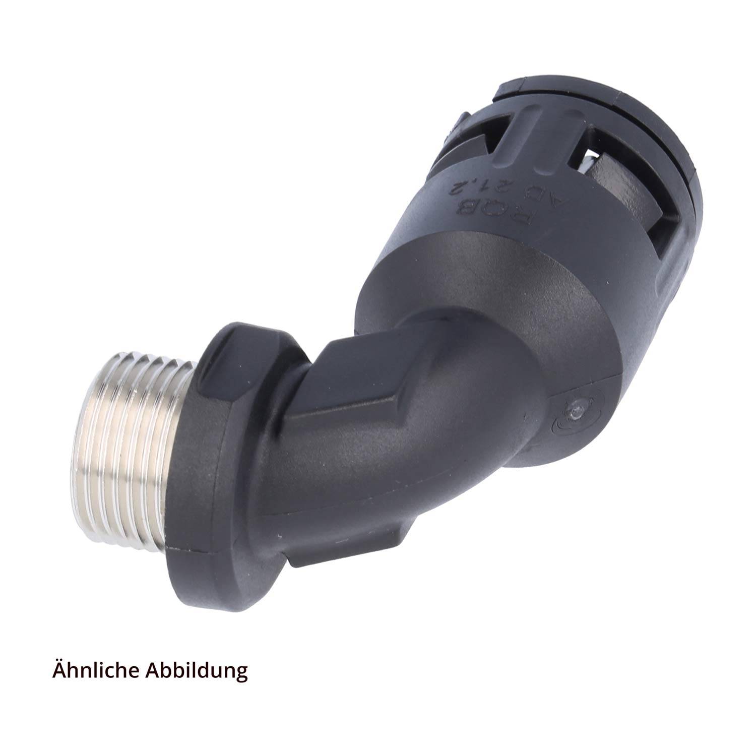 15105042240 FLEXA RQBK90-M Schnellverschraubung 90 Grad Bogen Gewinde M40x1,5 für Schlauch-Außendurchmesser 42,5mm
