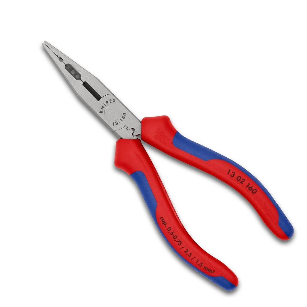 KNIPEX Langbeckzangen mit roten und blauen Griffen auf weißem Hintergrund.