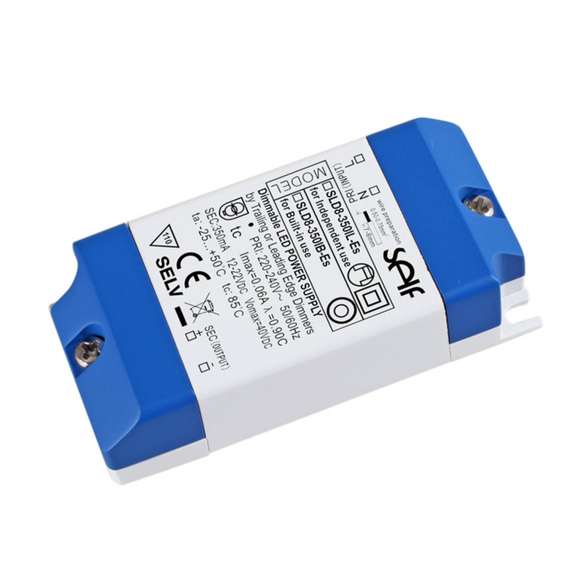 Self AC-DC-LED-Netzteil CC 8W 0,35A IP20 Phasenabschnitt