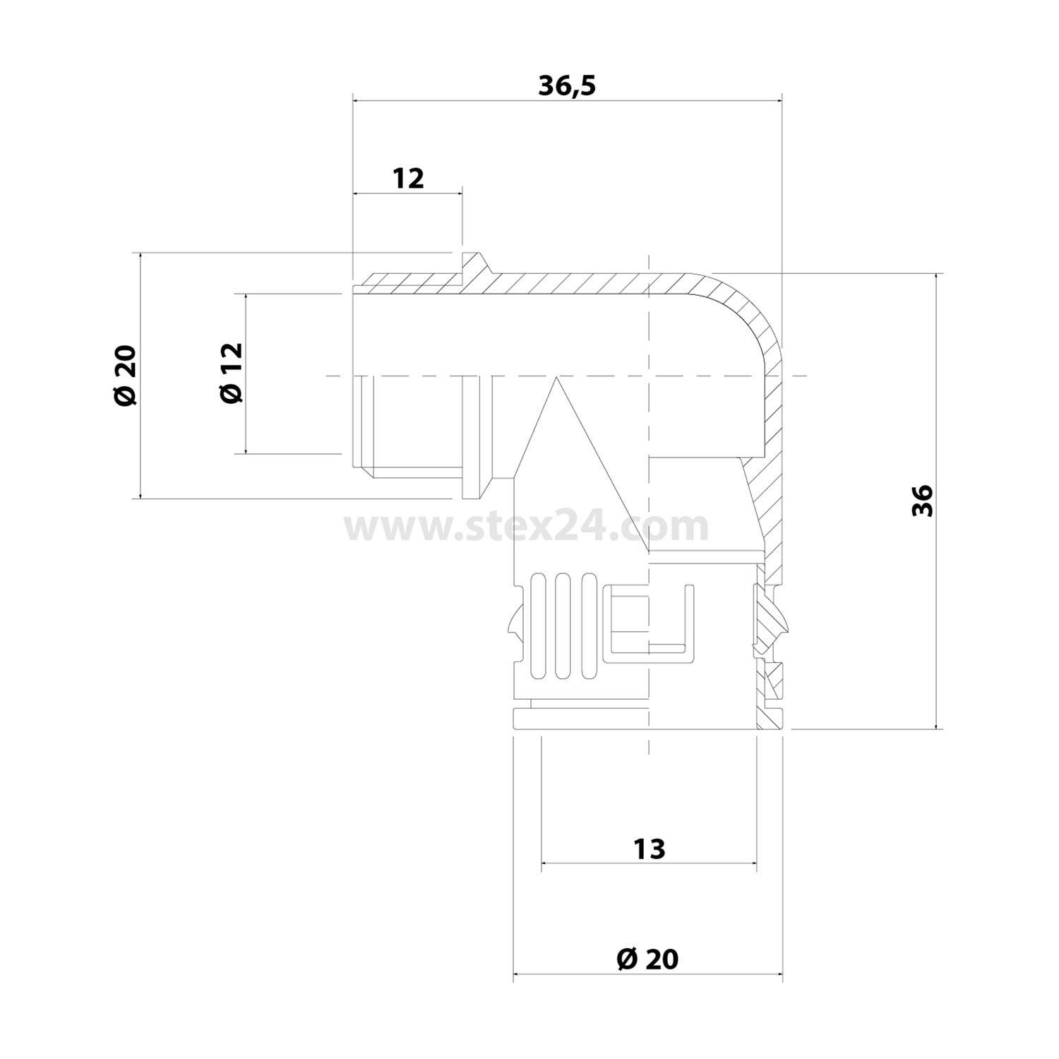 FLEXA RQW1-M 10 Stk. Schnellverschraubung 90 Grad Winkel Gewinde M16x1,5 für Schlauch-Außendurchmesser 13,0mm konisch