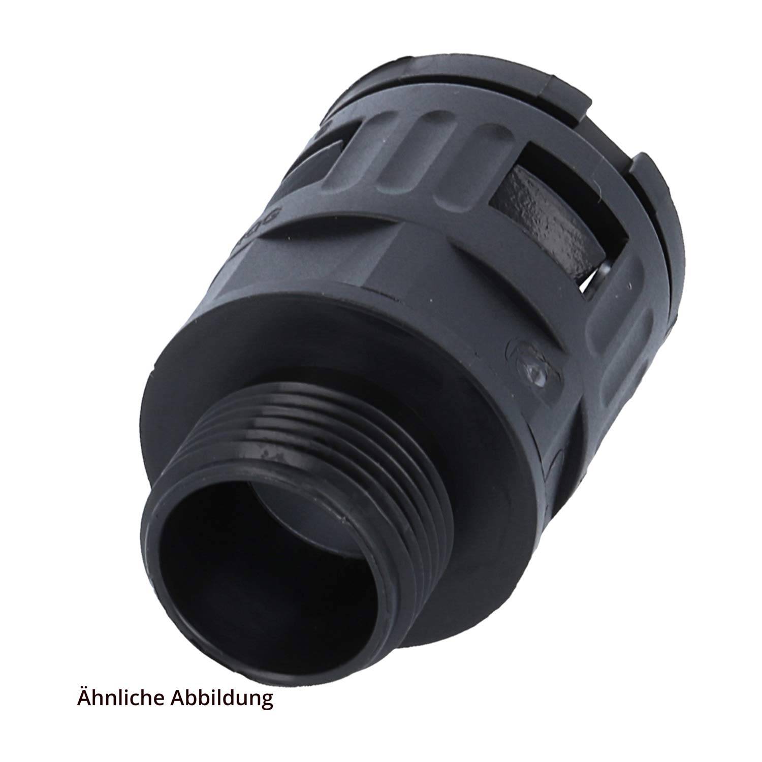 FLEXA FVG M32/28 Schnellverschraubung gerade Gewinde M32x1,5 für Schlauch-Außendurchmesser 28,5mm konisch dichtend mit