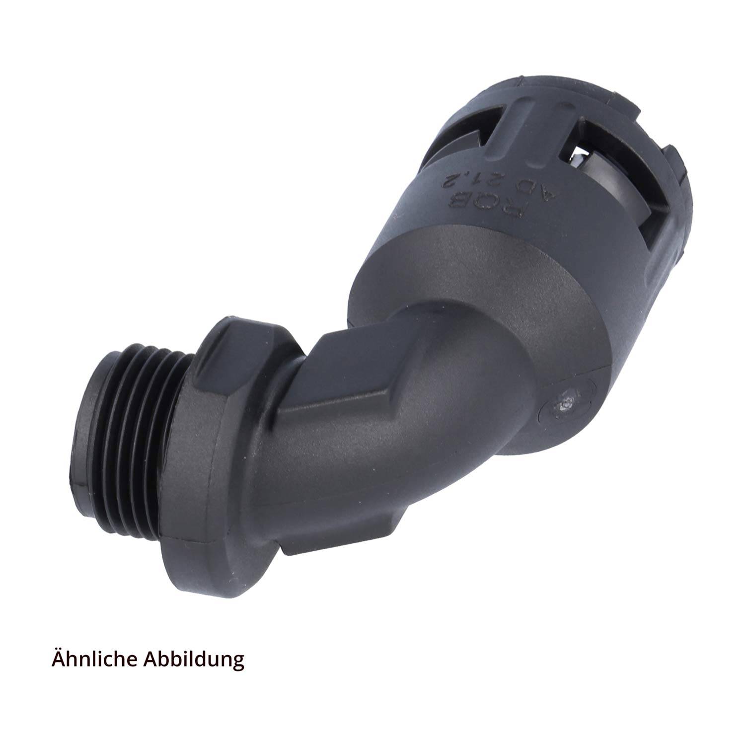 FLEXA RQB90-M Schnellverschraubung 90 Grad Bogen Gewinde M50x1,5 für Schlauch-Außendurchmesser 42,5mm hochdichtend mit
