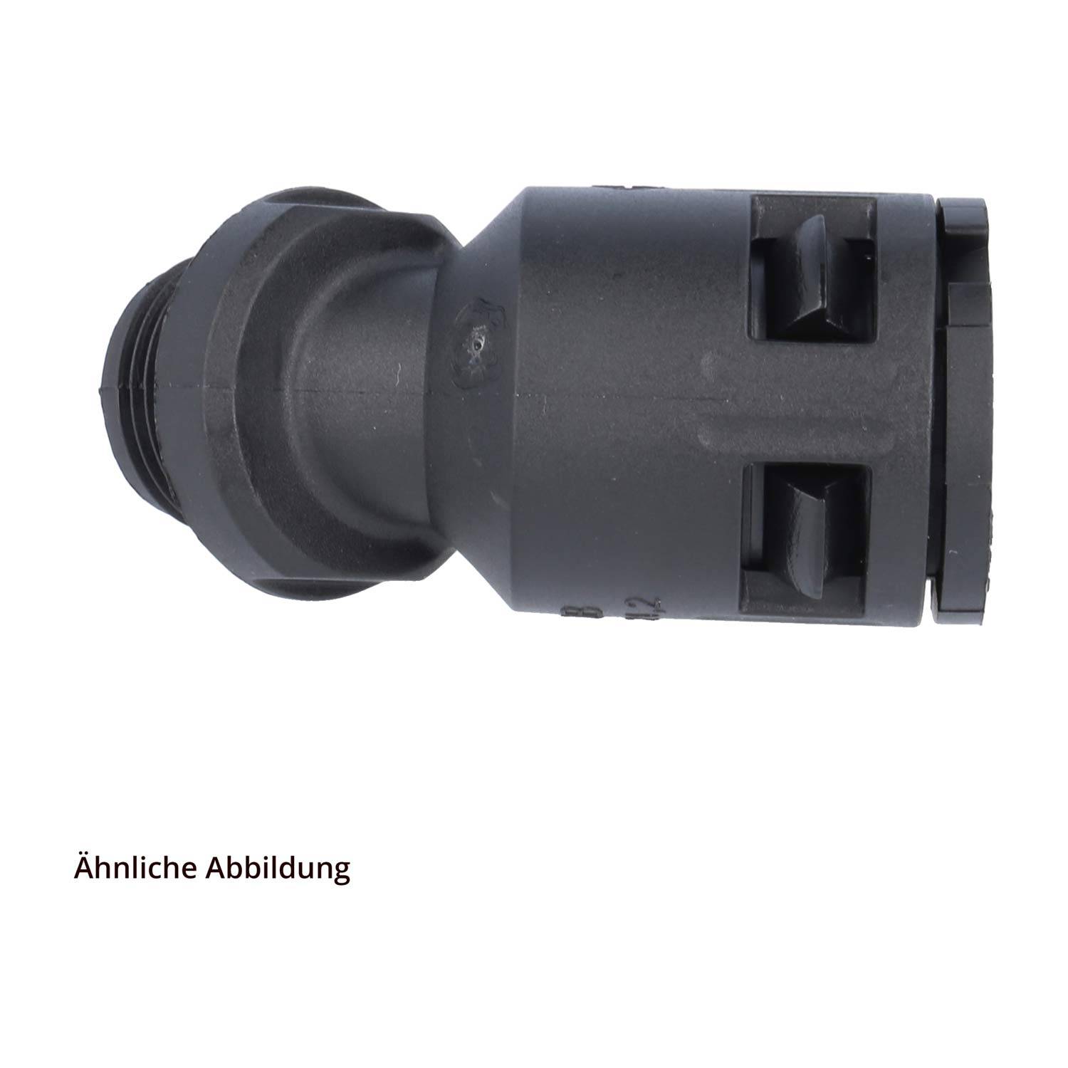 15100021220 FLEXA RQB45-M Schnellverschraubung 45 Grad Bogen Gewinde M20x1,5 für Schlauch-Außendurchmesser 21,2mm