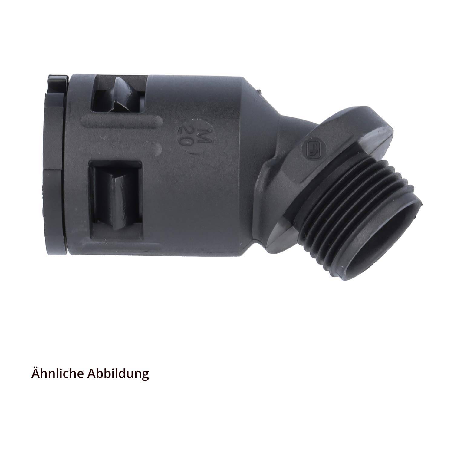 15100028225 FLEXA RQB45-M Schnellverschraubung 45 Grad Bogen Gewinde M25x1,5 für Schlauch-Außendurchmesser 28,5mm