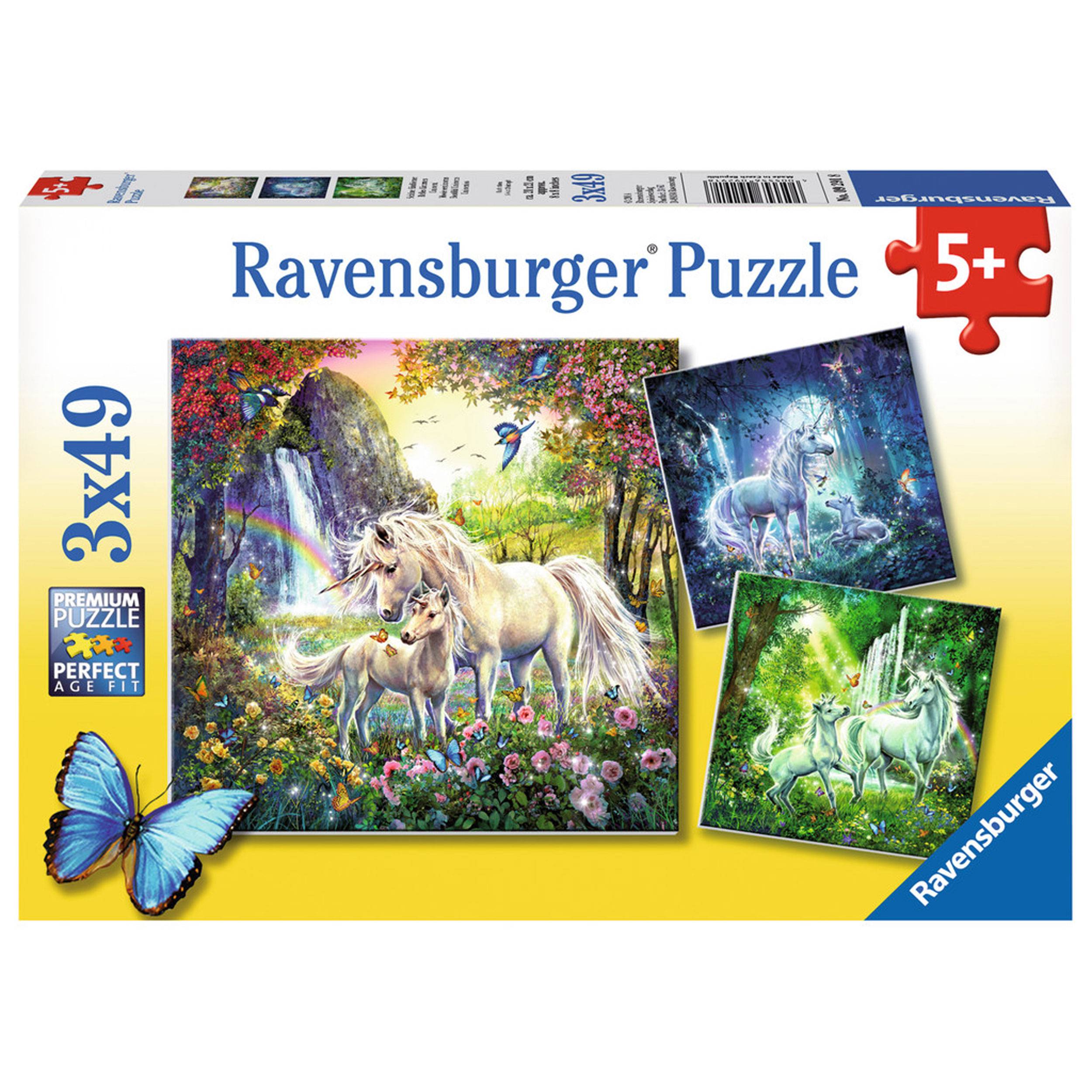 Ravensburger Puzzle Schöne Einhörner, inklusive Mini-Poster, 3 x 49 Teile, 09291 8