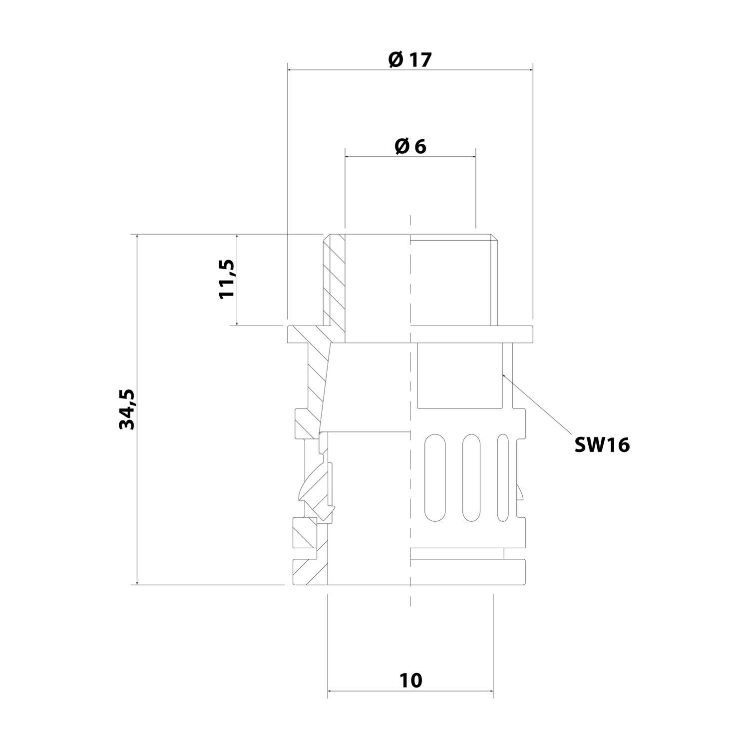 15020055210 FLEXA FVG M10/10 Schnellverschraubung gerade Gewinde M10x1 für Schlauch-Außendurchmesser 10,0mm konisch