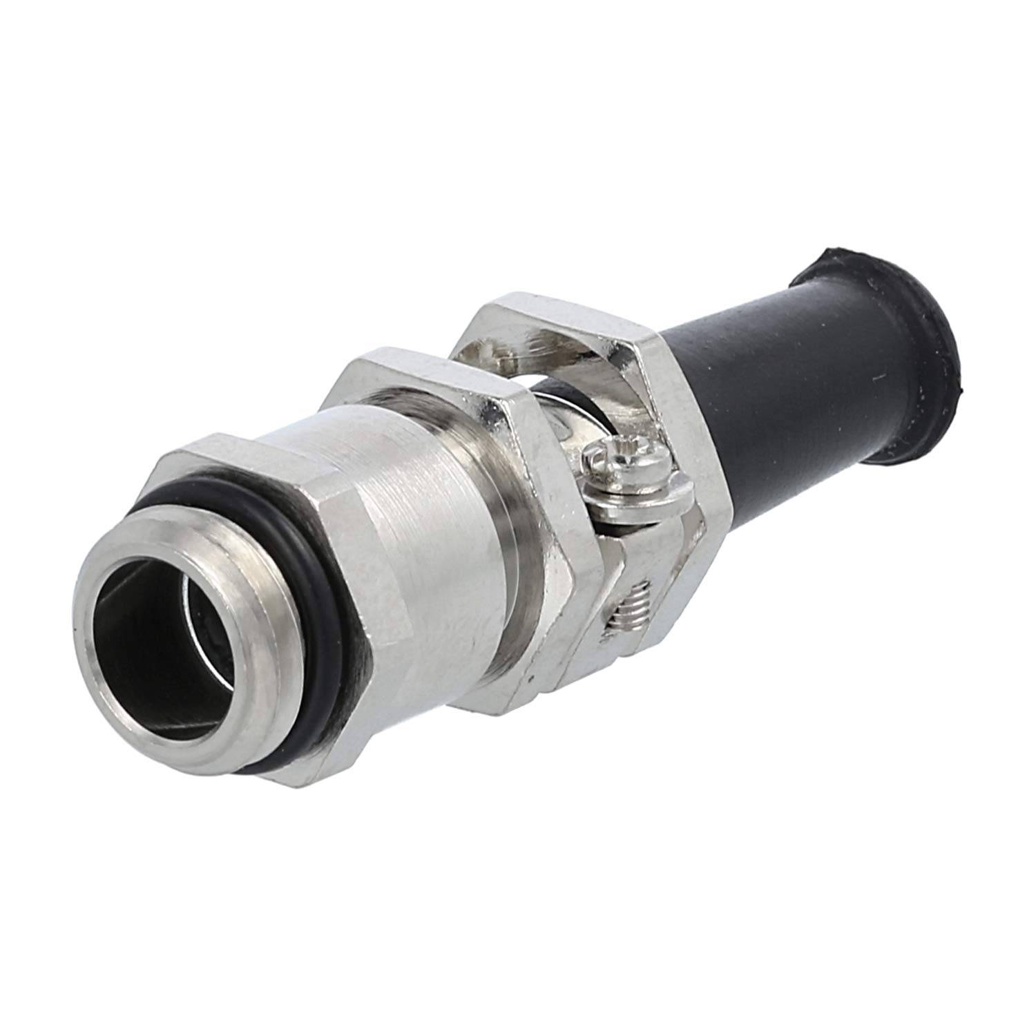 Eine kleine, schwarze Gummidichtung mit glatter Oberfläche und einem kreisförmigen Loch in der Mitte, geeignet für Dicht- oder Dämpfungsanwendungen.