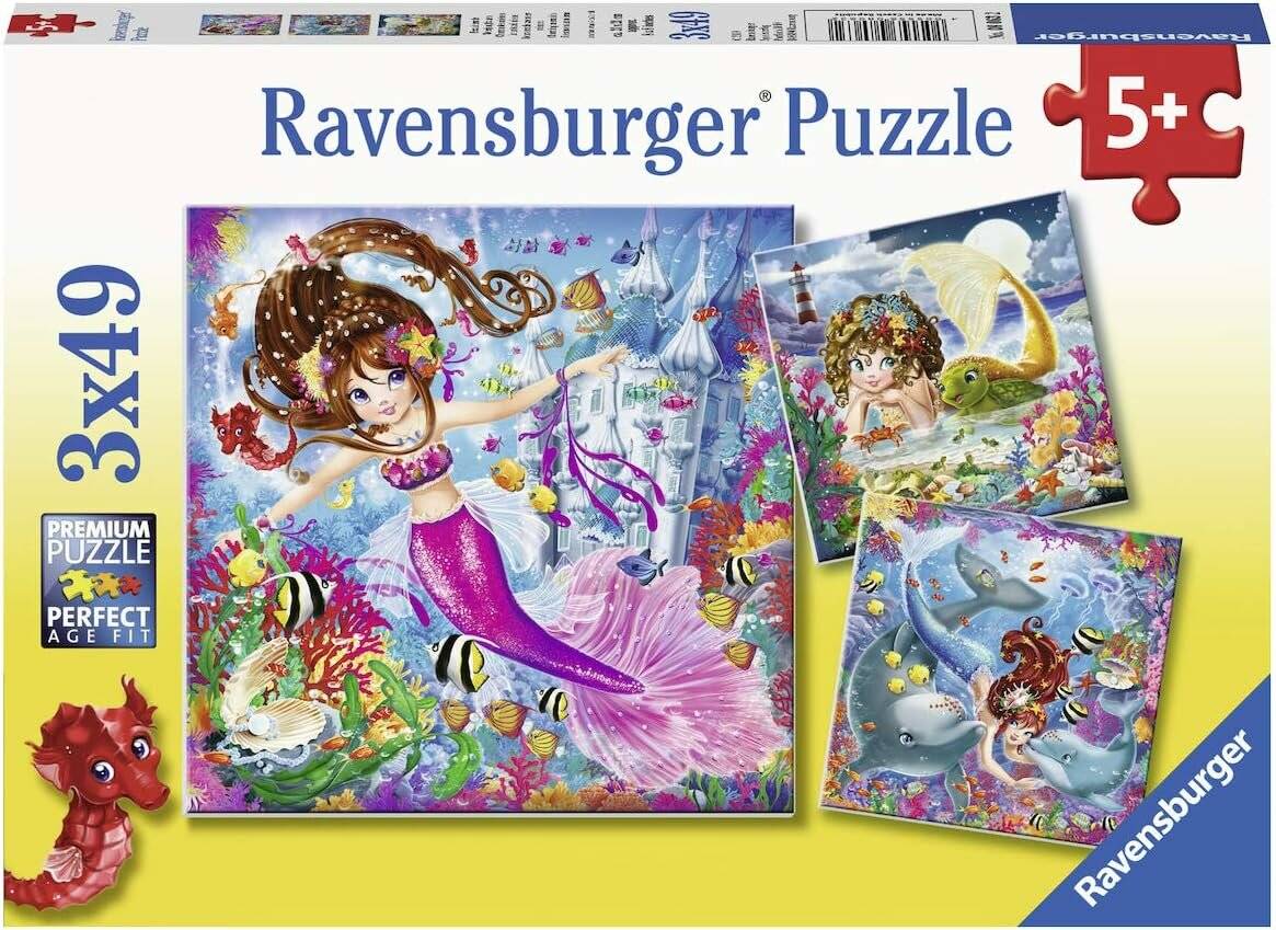 RAVENSBURGER Puzzle Magische Meerjungfrauen 3x49 Teile