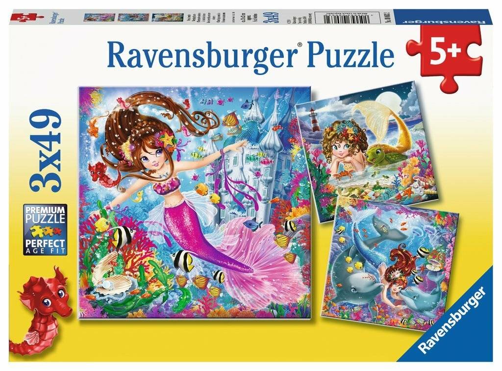 RAVENSBURGER Puzzle Magische Meerjungfrauen 3x49 Teile