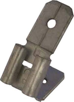 Eine Metallhalterung mit einem zylindrischen Scharnier und Befestigungsloch, konzipiert für strukturelle Unterstützung oder mechanische Montage.