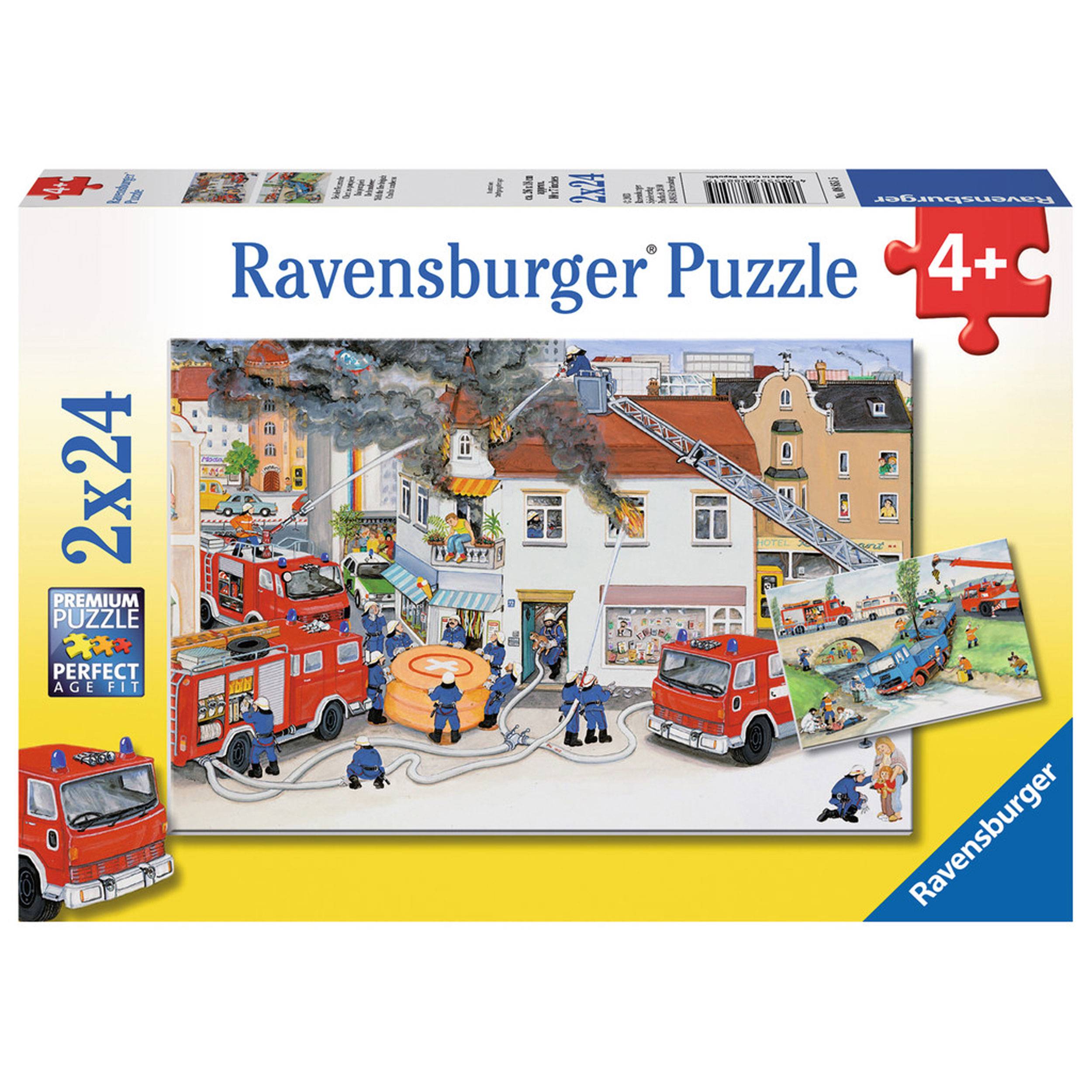 Ravensburger Puzzle Bei Der Feuerwehr, Inklusive Mini-Poster, 2 x 24 Teile, 08851 5