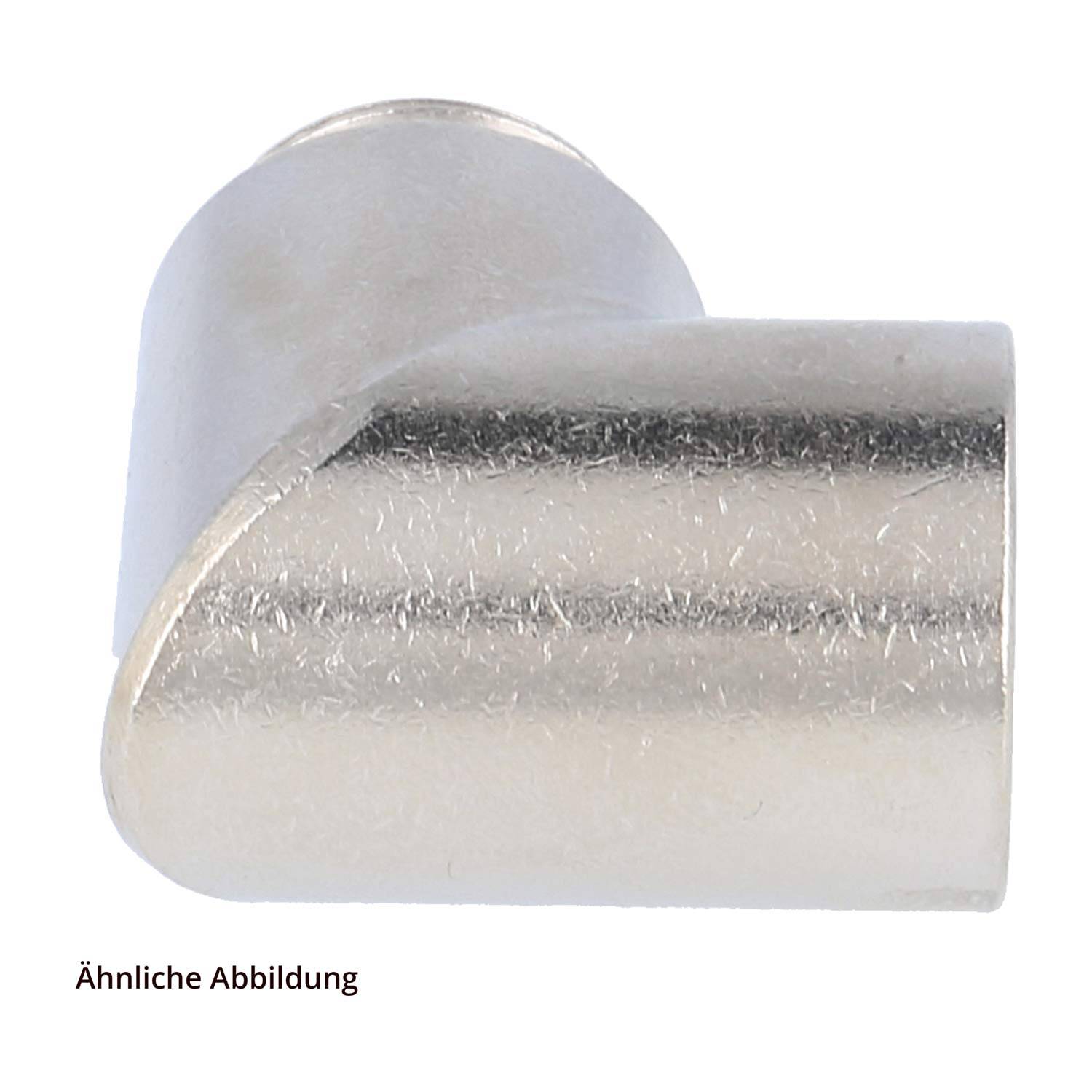 Silberner metallischer Ellbogenbogen-Rohrkonnector, im 90-Grad-Winkel abgewinkelt.