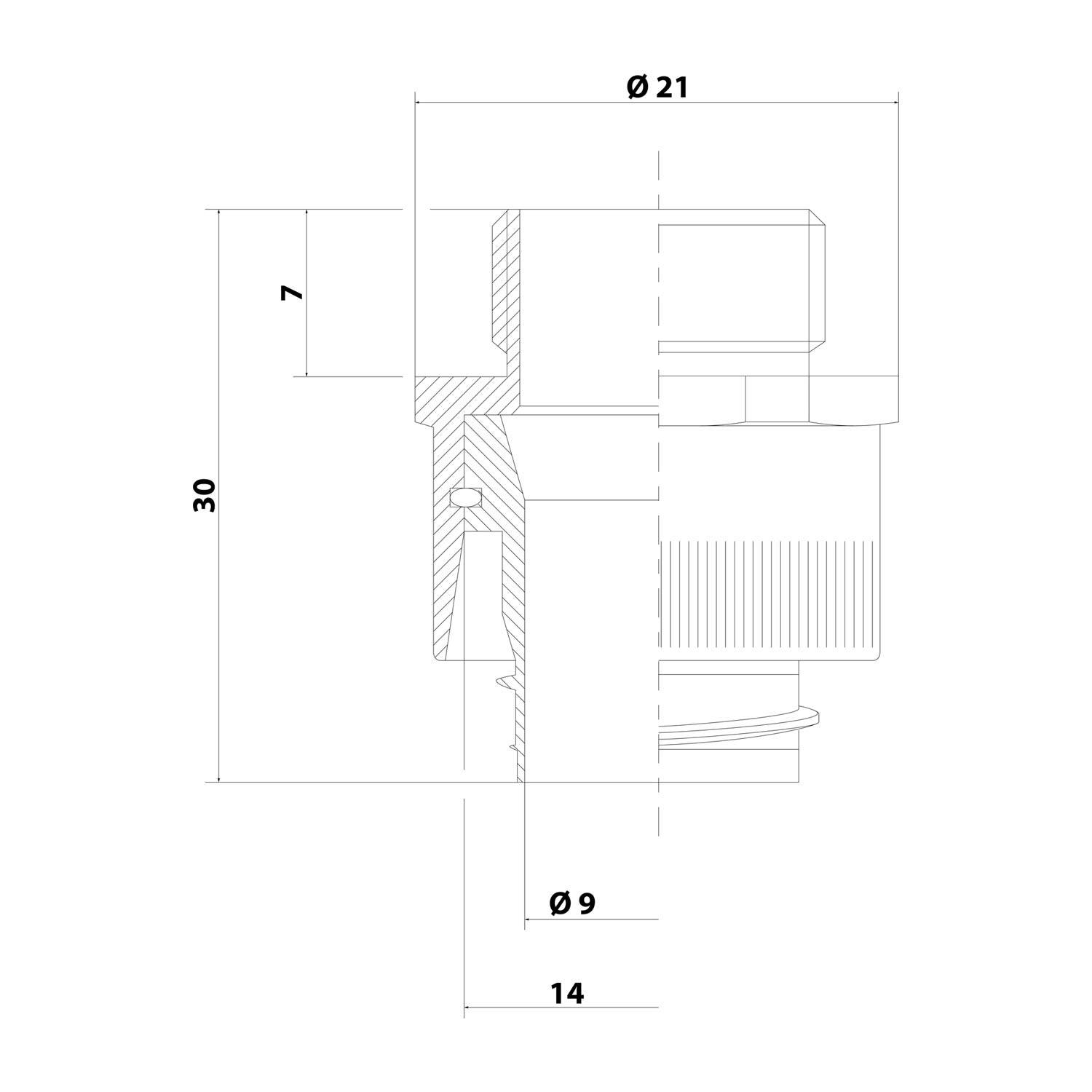 FLEXA FSW 09/14 Metallverschraubung gerade Gewinde PG9x1,41 für Schlauch-Außendurchmesser 14,0mm für