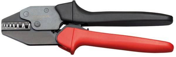 Eine Nahaufnahme von Zangen mit roten und schwarzen Griffen, die den Griff- und Drehpunkt zeigt und auf ein Werkzeug hindeutet, das zum Greifen oder Schneiden verwendet wird.