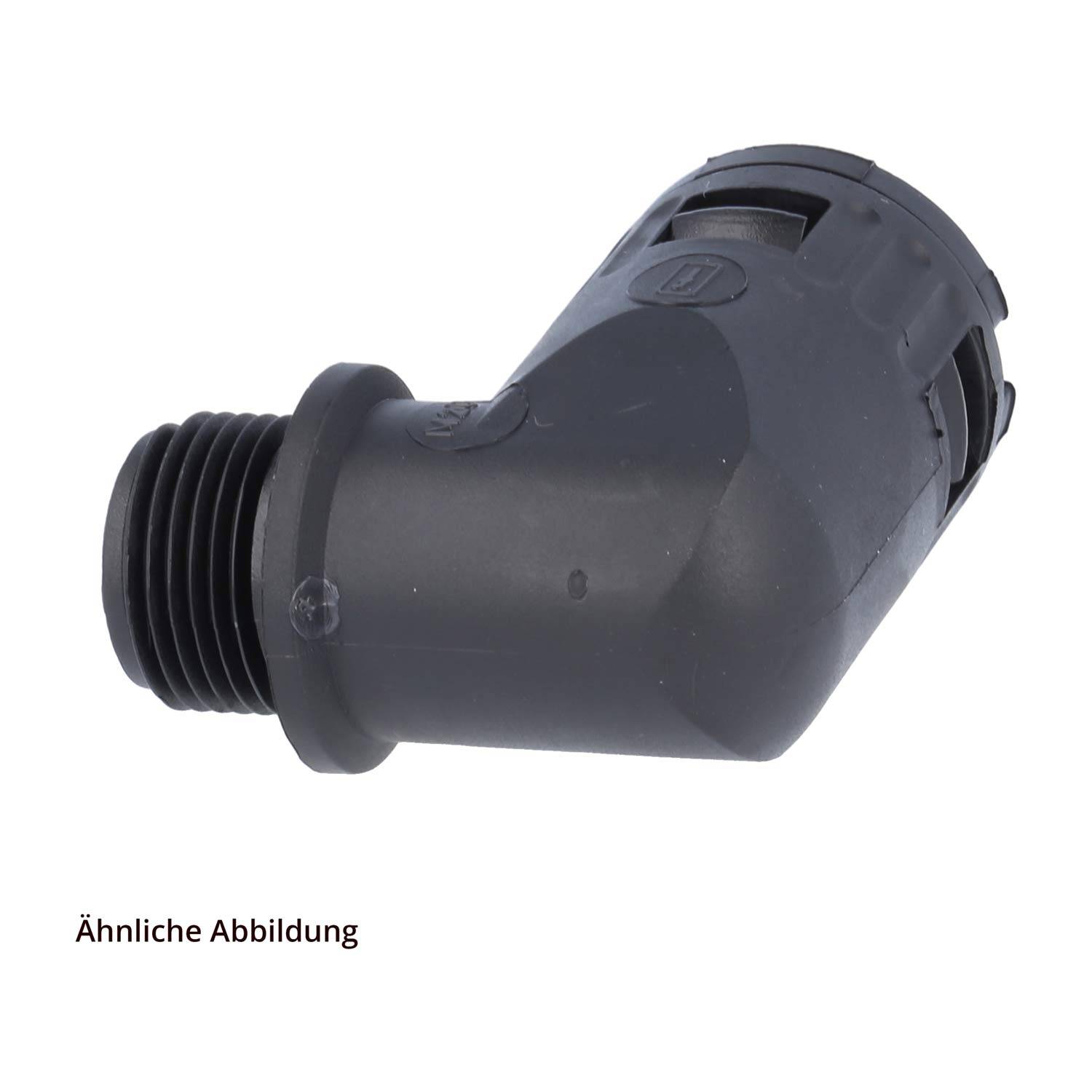 FLEXA FVW90 Schnellverschraubung 90 Grad Winkel Gewinde M32x1,5 für Schlauch-Außendurchmesser 28,5mm konisch dichtend
