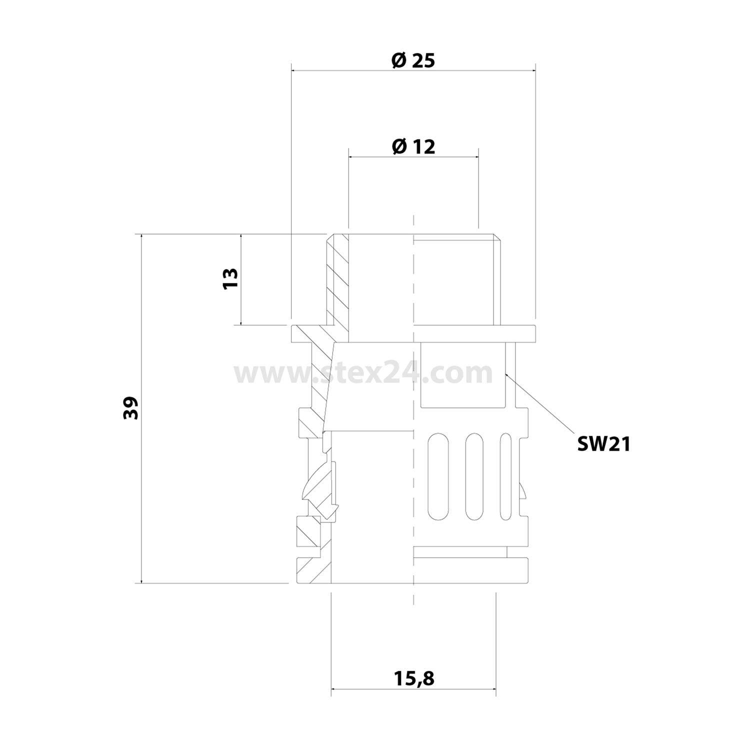 FLEXA RQG1-M 10 Stk. Schnellverschraubung gerade Gewinde M20x1,5 für Schlauch-Außendurchmesser 15,8mm konisch dichtend